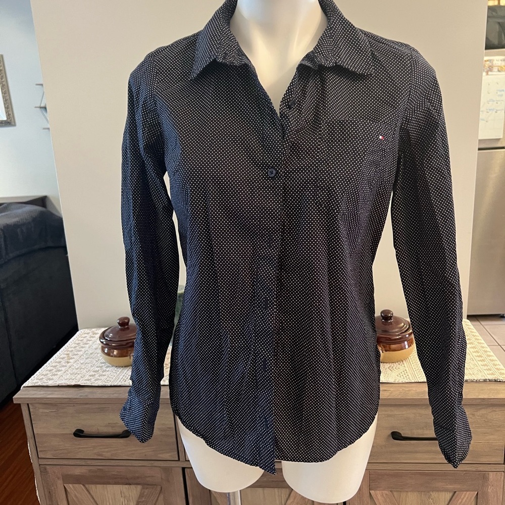 Tommy Hilfiger polka dot button down top